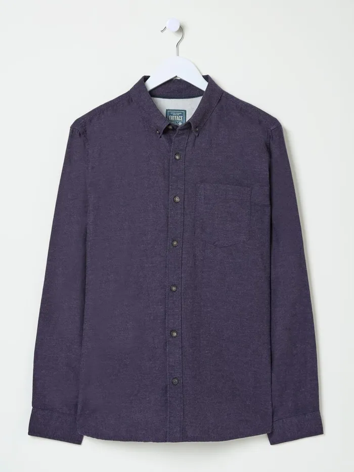 Men Shirts Fat Face Purple Long Sleeve Oxlow Plain 100 Cotton Shirt Men Shirts Fat Face Purple Long Sleeve Oxlow Plain 100 Cotton Shirt
