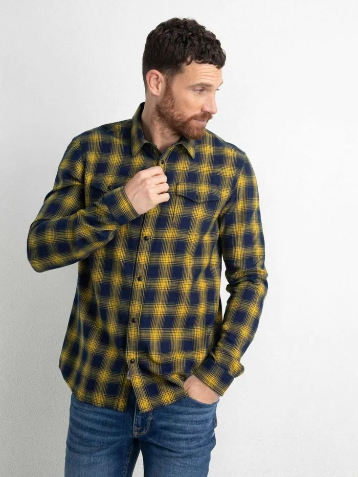 Men Shirts Petrol Industries Checked Shirt Fresh Lemon