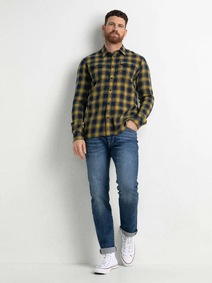 Men Shirts Petrol Industries Checked Shirt Fresh Lemon