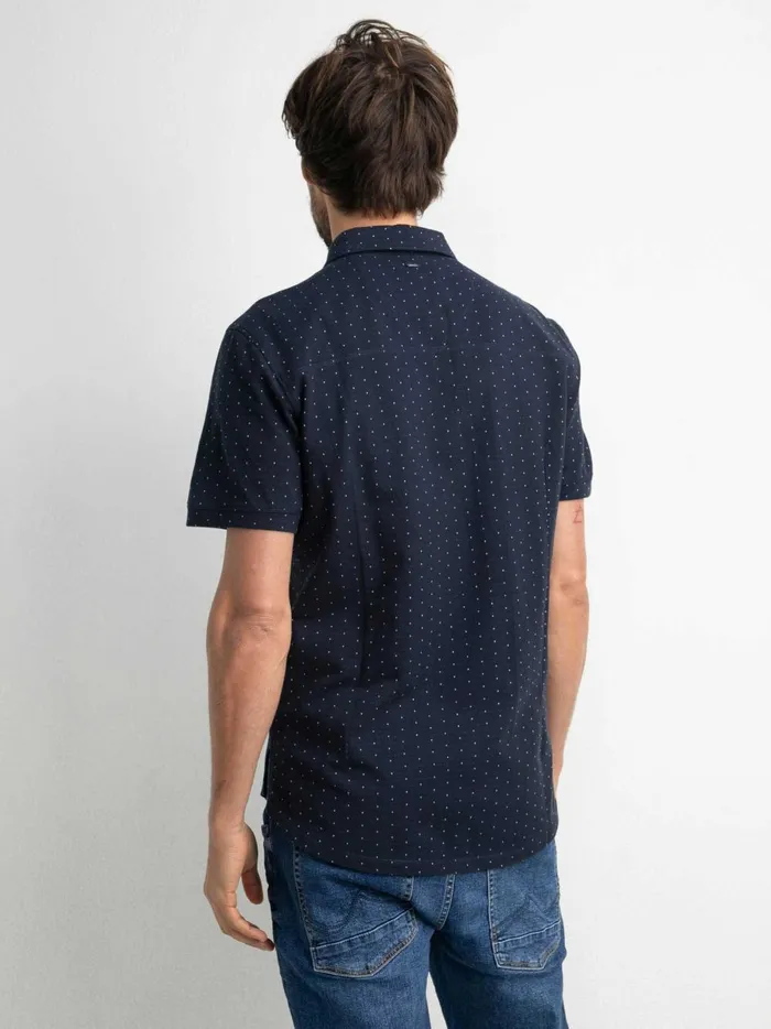 Men Shirts Petrol Industries MiniPrint ShortSleeved Shirt Midnight Navy
