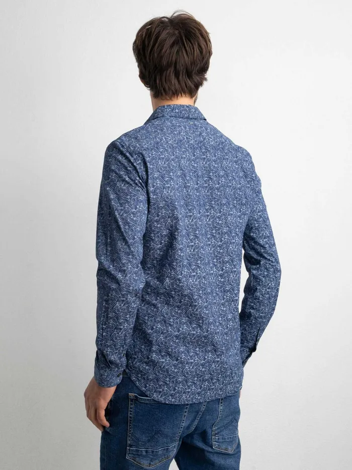 Men Shirts Petrol Industries Shirt With An AllOver Graphic Print Smokey Road
