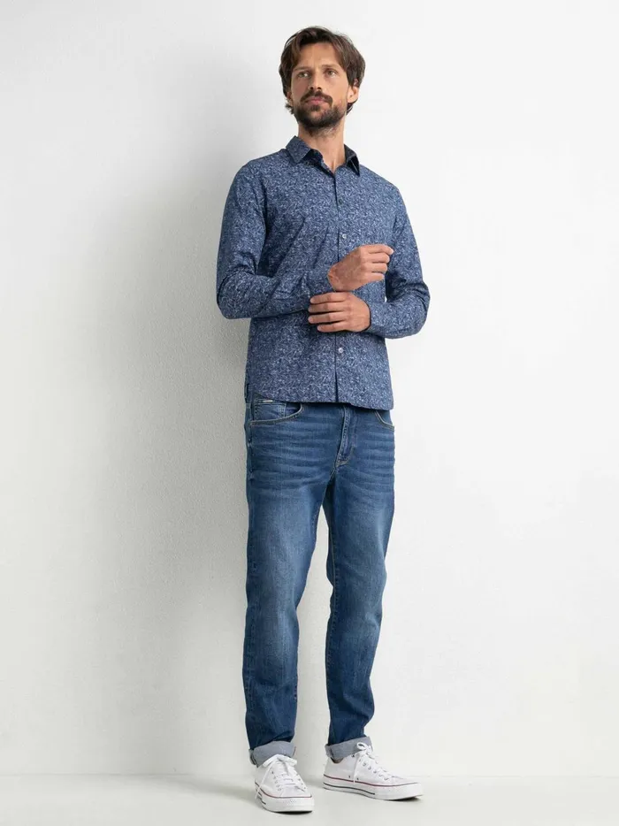 Men Shirts Petrol Industries Shirt With An AllOver Graphic Print Smokey Road