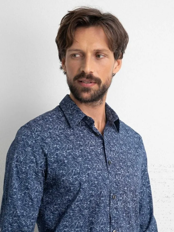Men Shirts Petrol Industries Shirt With An AllOver Graphic Print Smokey Road