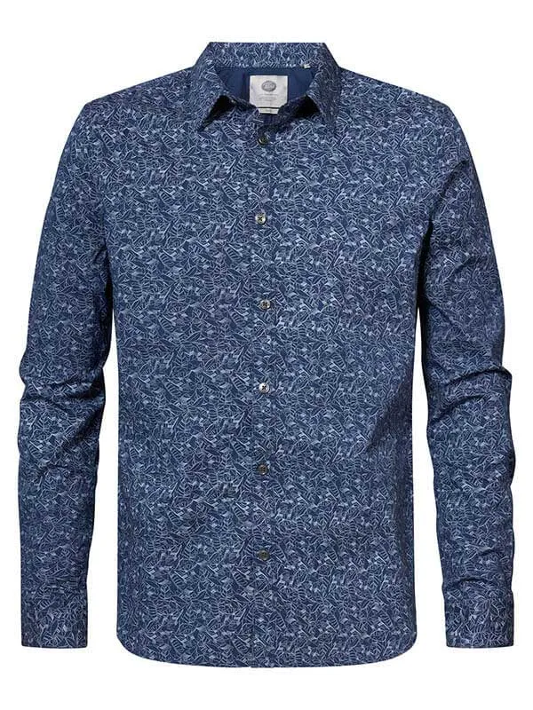 Men Shirts Petrol Industries Shirt With An AllOver Graphic Print Smokey Road