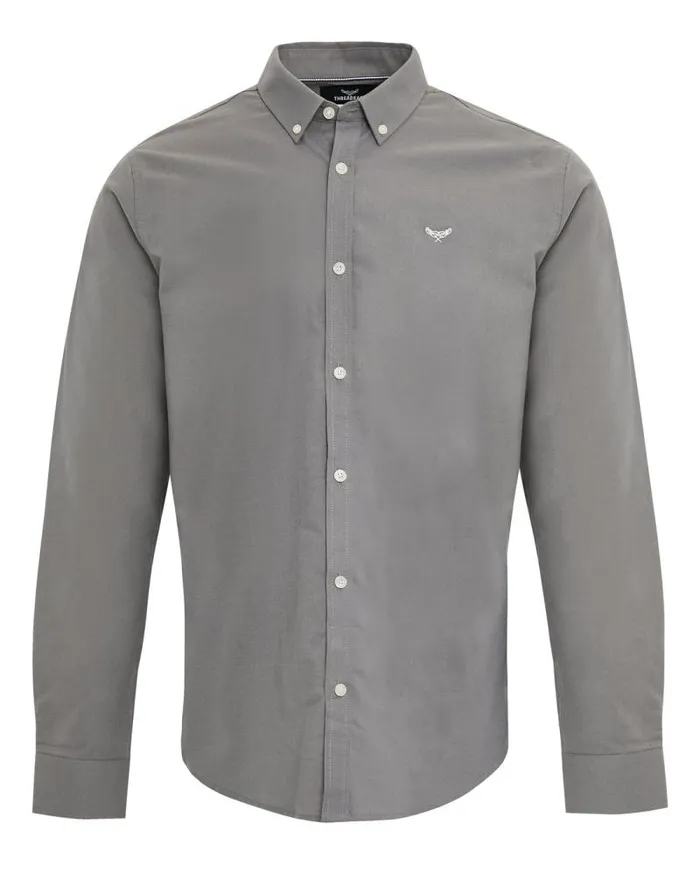 Men Slate Grey Cotton Long Sleeve Slim Fit Shirt Threadbare Shirts Men Slate Grey Cotton Long Sleeve Slim Fit Shirt Threadbare Shirts