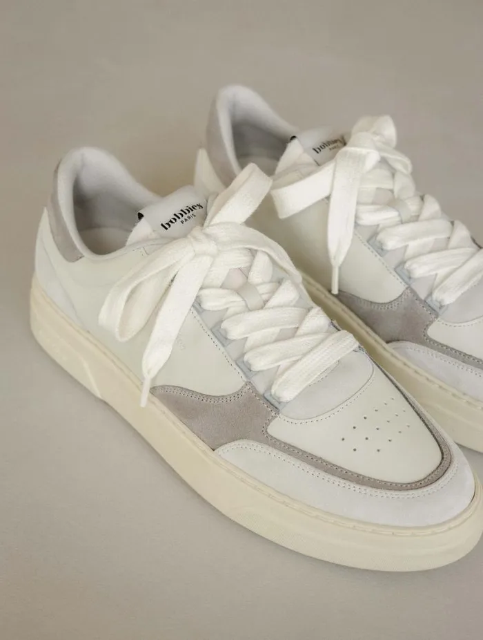 Men Sneakers Bobbies Thanassi Off White and Ash Grey Men Sneakers Bobbies Thanassi Off White and Ash Grey