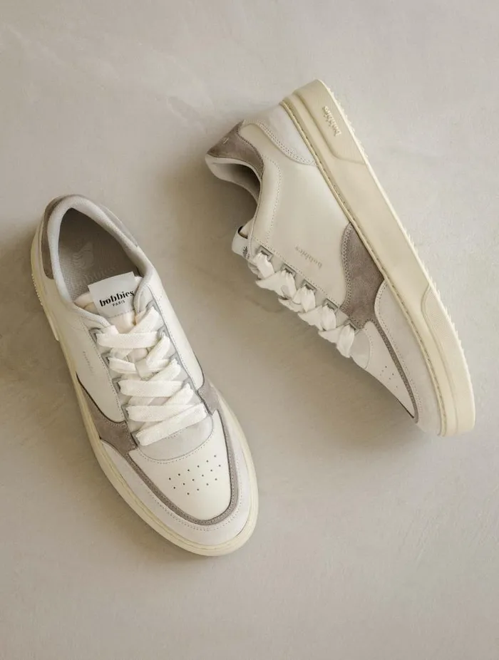 Men Sneakers Bobbies Thanassi Off White and Ash Grey Men Sneakers Bobbies Thanassi Off White and Ash Grey