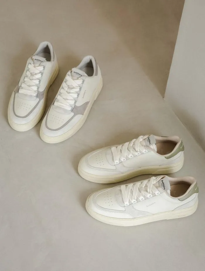 Men Sneakers Bobbies Thanassi Off White and Ash Grey Men Sneakers Bobbies Thanassi Off White and Ash Grey