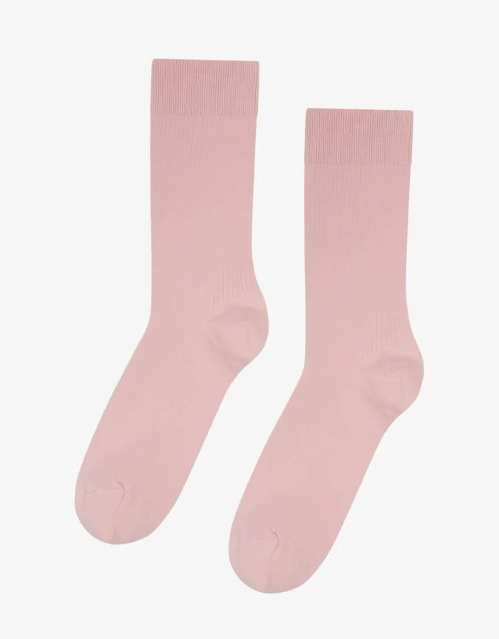 Men Socks and Colorful Standard Classic Organic Sock Faded Pink