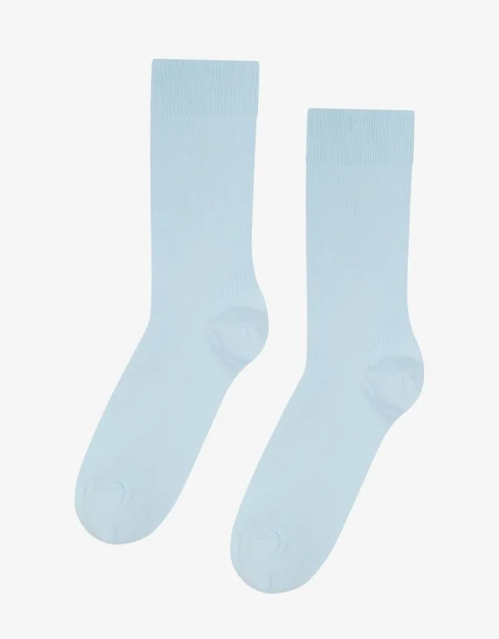 Men Socks and Colorful Standard Classic Organic Sock Polar Blue