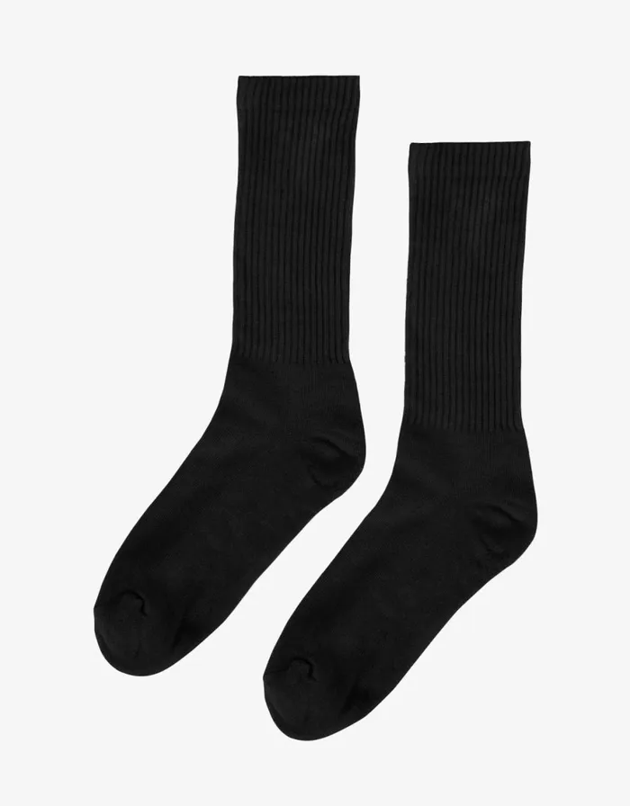 Men Socks and Colorful Standard Organic Active Sock Deep Black