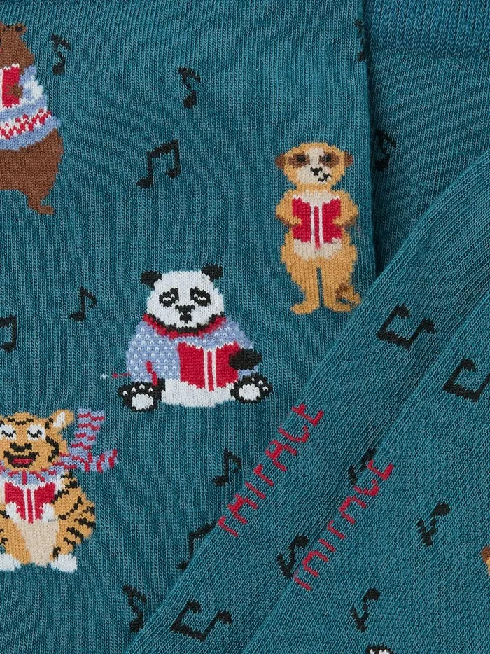 Men Socks Fat Face Blue Teal Singing Animals Socks Men Socks Fat Face Blue Teal Singing Animals Socks