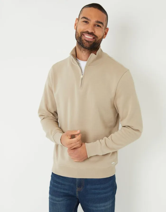 Men Stone Mock TShirt Quarter Zip Sweatshirt Threadbare Sweatshirts
