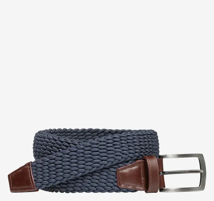 Men Stretch Knit Belt Navy JohnstonandMurphy Belts