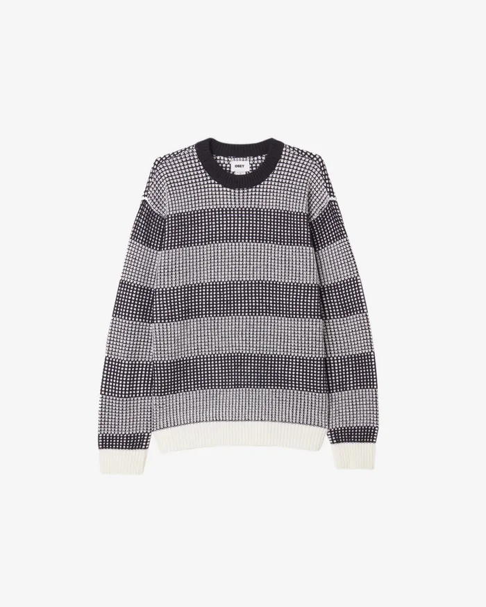 Men SWEATERS OBEY Clothing JASON SWEATER Navy Multi