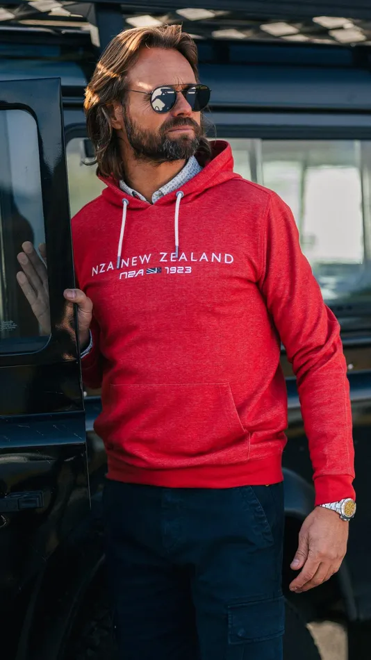 Men Sweatshirts NZA New Zealand Auckland Red Hoodie With Nza Logo 8211 Reef Red Men Sweatshirts NZA New Zealand Auckland Red Hoodie With Nza Logo 8211 Reef Red