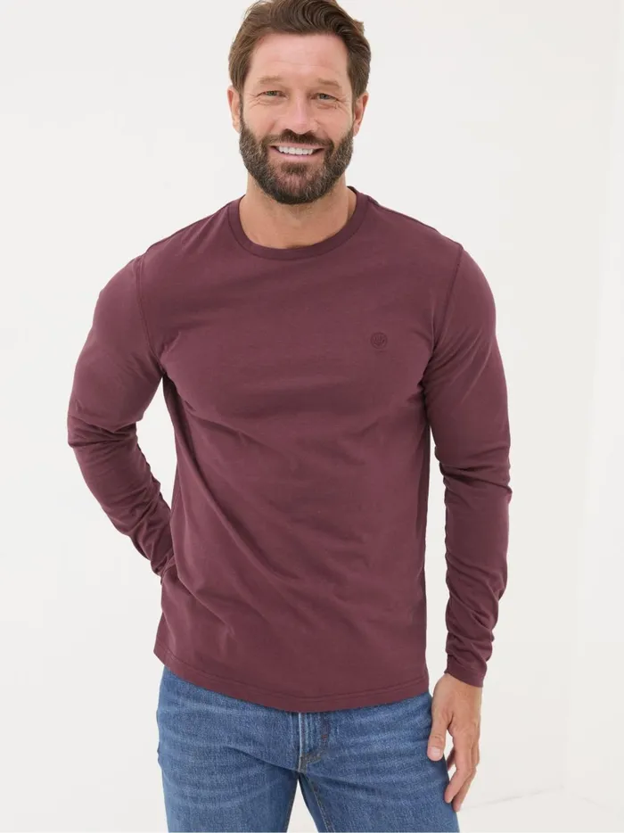 Men TShirts Fat Face Burgundy Red Long Sleeve 100 Cotton TShirts 3 Pack Men TShirts Fat Face Burgundy Red Long Sleeve 100 Cotton TShirts 3 Pack