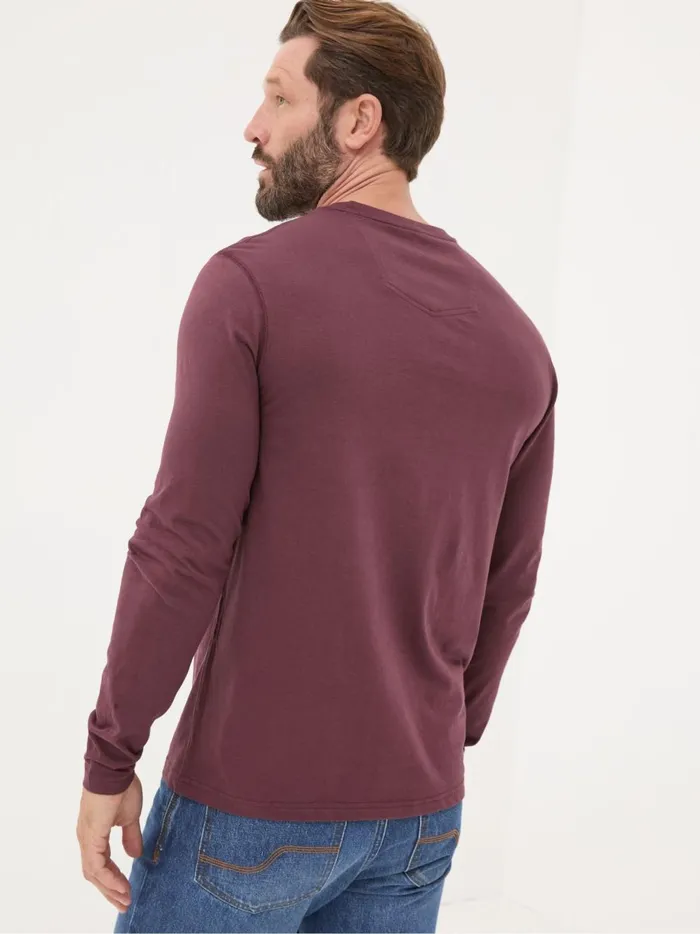 Men TShirts Fat Face Burgundy Red Long Sleeve 100 Cotton TShirts 3 Pack Men TShirts Fat Face Burgundy Red Long Sleeve 100 Cotton TShirts 3 Pack