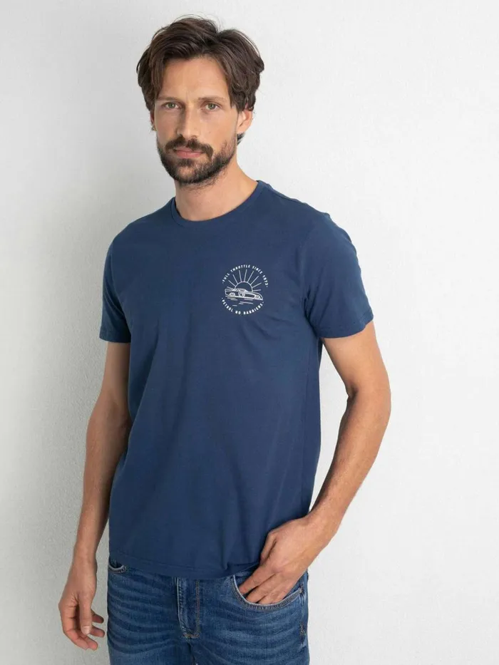 Men TShirts Petrol Industries Full Throttle TShirt Petrol Blue