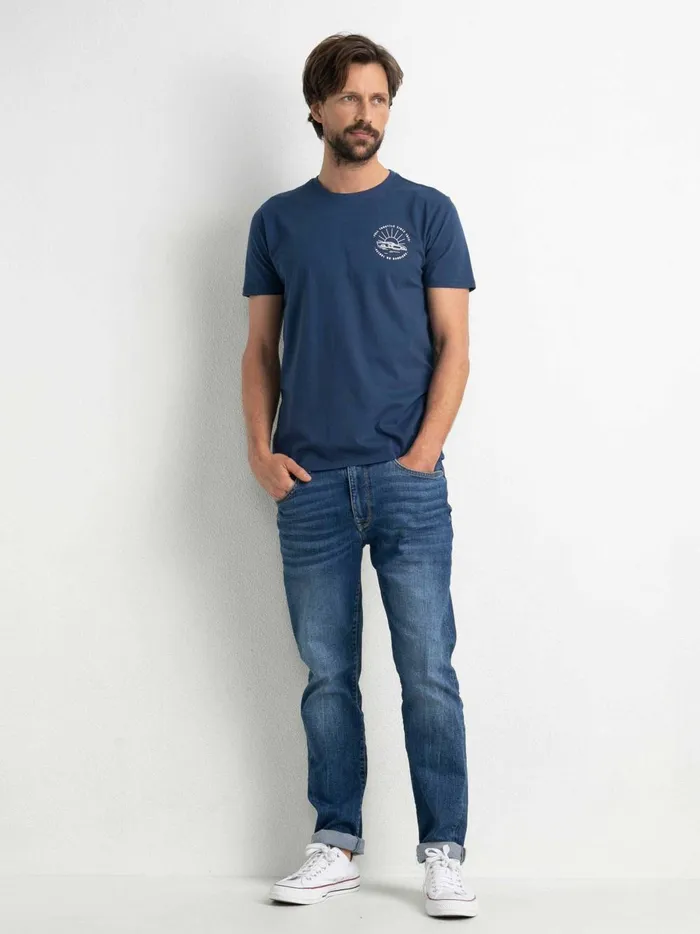 Men TShirts Petrol Industries Full Throttle TShirt Petrol Blue