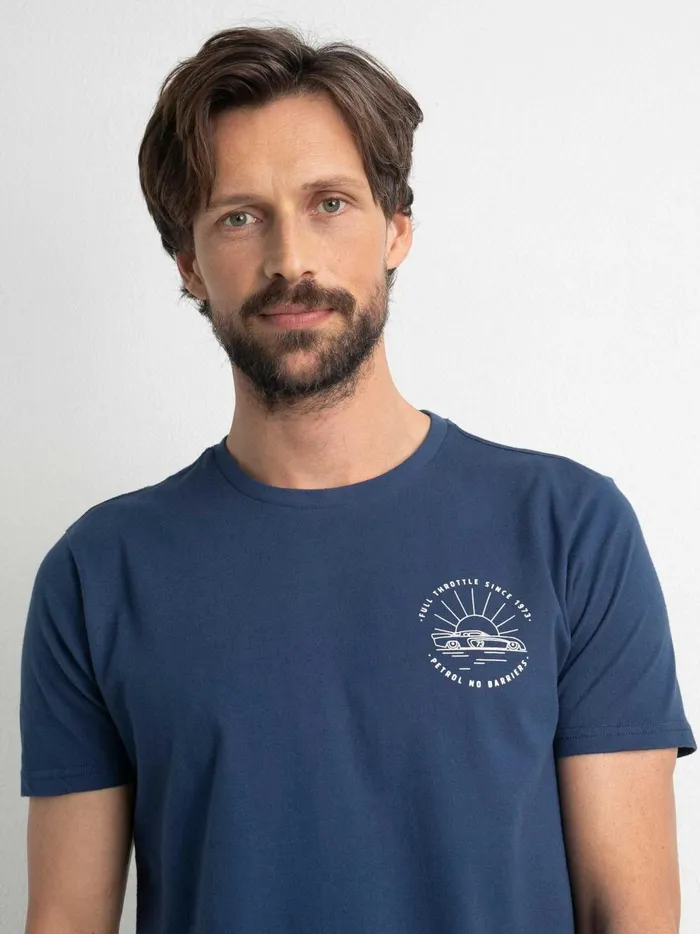 Men TShirts Petrol Industries Full Throttle TShirt Petrol Blue