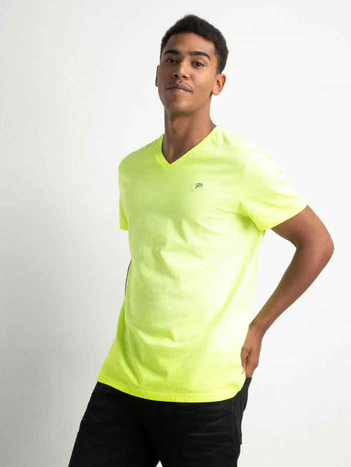 Men TShirts Petrol Industries Marl VNeck TShirt Safety Yellow