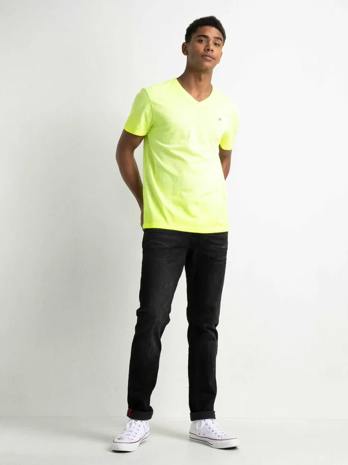 Men TShirts Petrol Industries Marl VNeck TShirt Safety Yellow