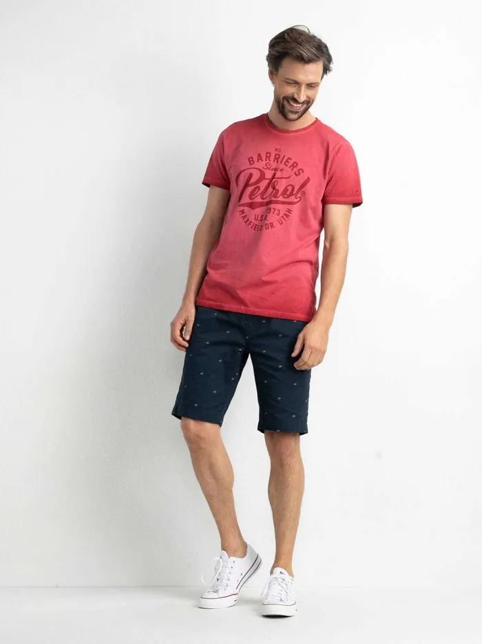Men TShirts Petrol Industries Summery TShirt Fire Red