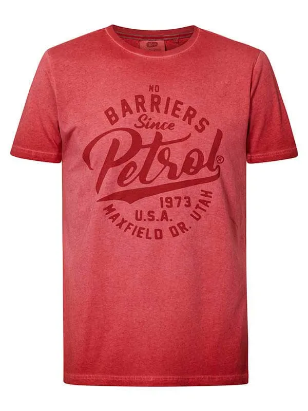 Men TShirts Petrol Industries Summery TShirt Fire Red