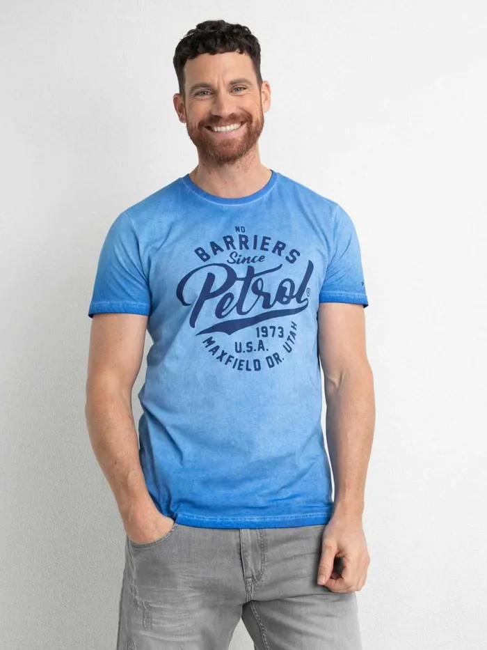 Men TShirts Petrol Industries Summery TShirt Imperial Blue