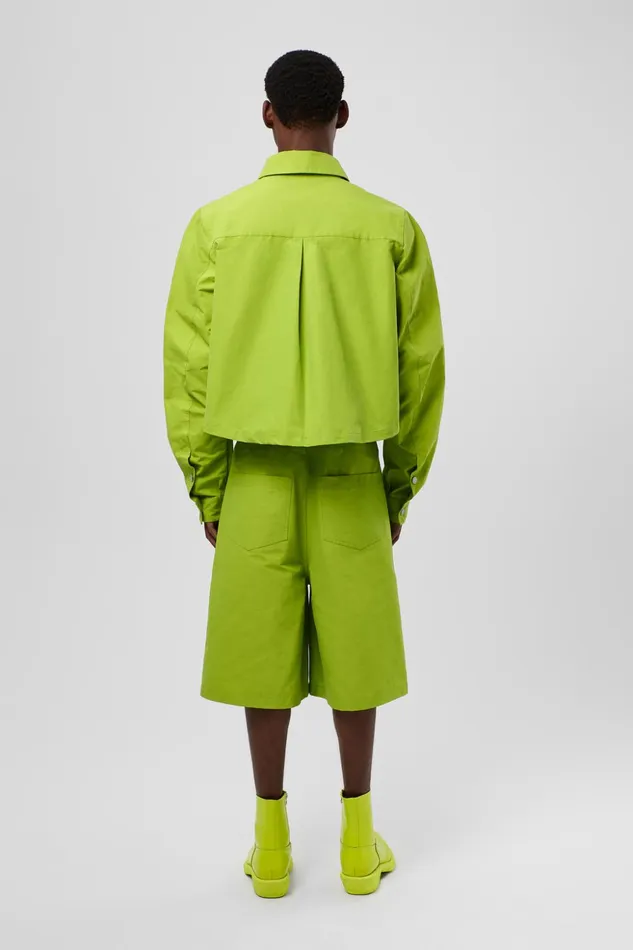 Men Tech Shirt Green CottonNylon Shirt Camper Tops Men Tech Shirt Green CottonNylon Shirt Camper Tops