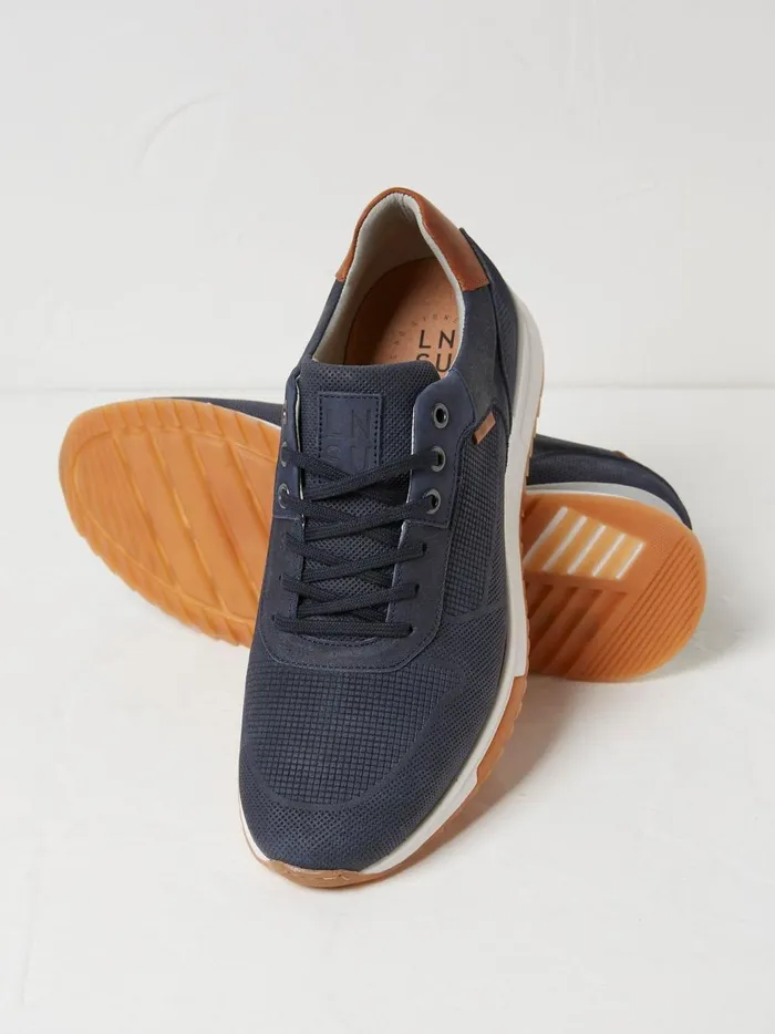 Men Trainers Fat Face Wells Blue Leather Runner Trainers