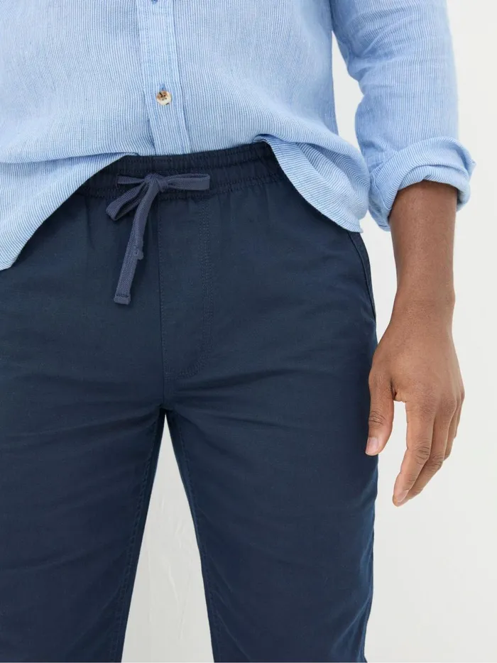 Men Trousers and Chinos Fat Face Blue Straight Cotton Linen Trousers