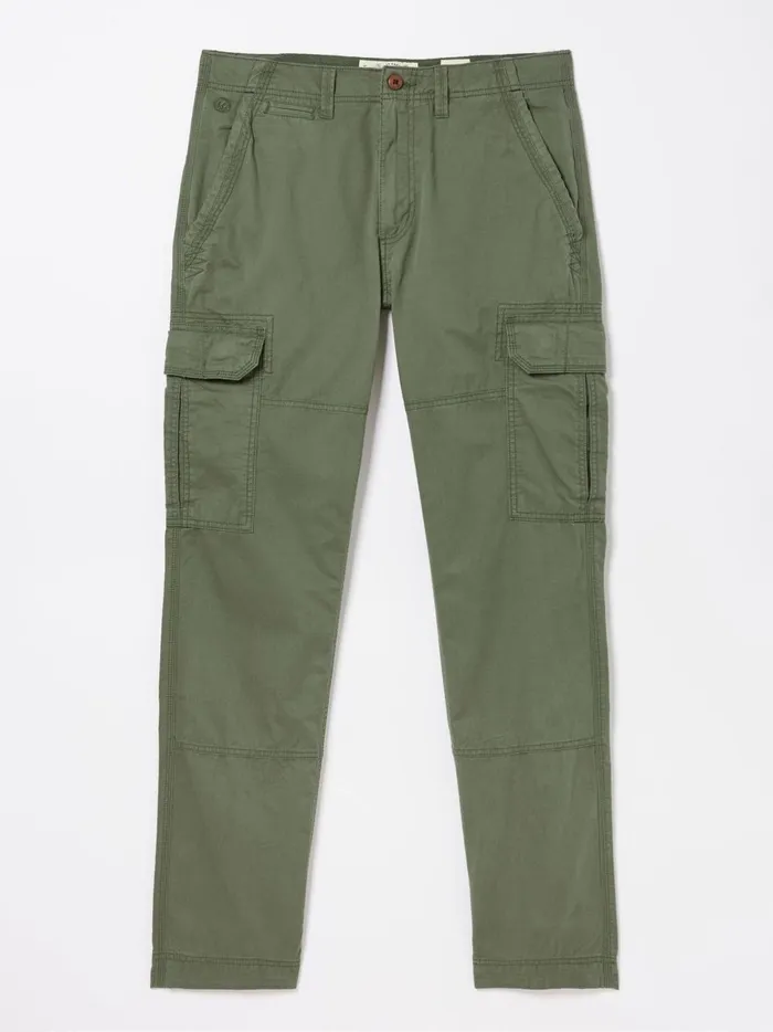 Men Trousers and Chinos Fat Face Corby Green Straight Cargo Trousers