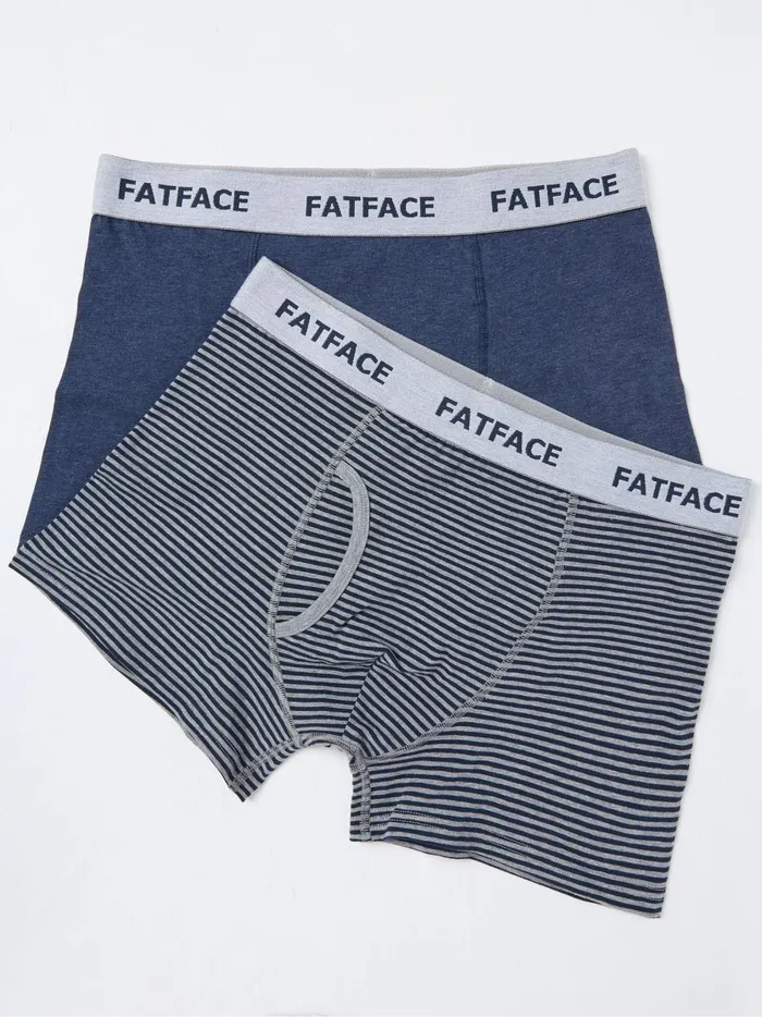 Men Underwear Fat Face Blue Brighton Stripe Boxers 2 Pack