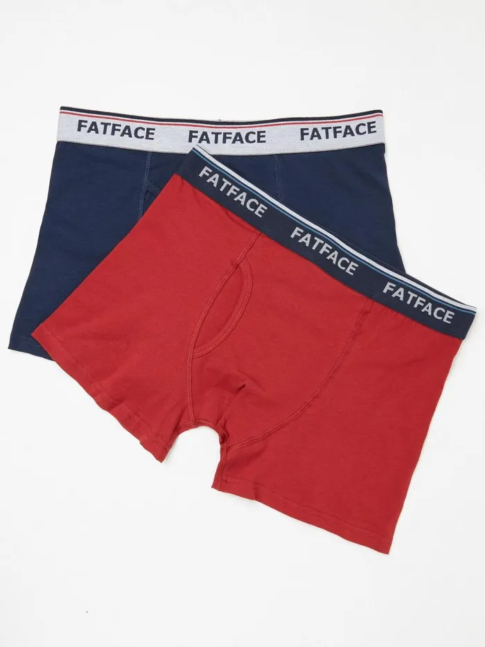 Men Underwear Fat Face Red Cotton Boxers 2 Pack