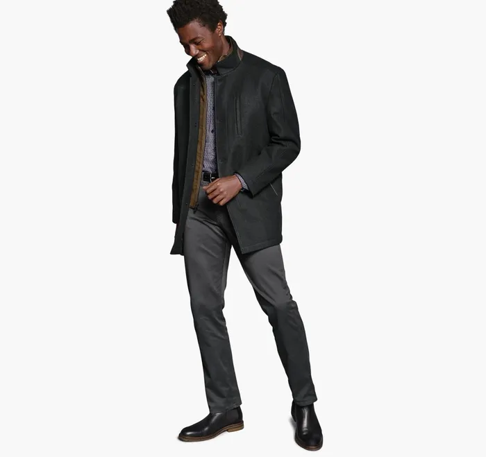 Men Upton Car Coat Black JohnstonandMurphy Coats Jackets and Vests Men Upton Car Coat Black JohnstonandMurphy Coats Jackets and Vests