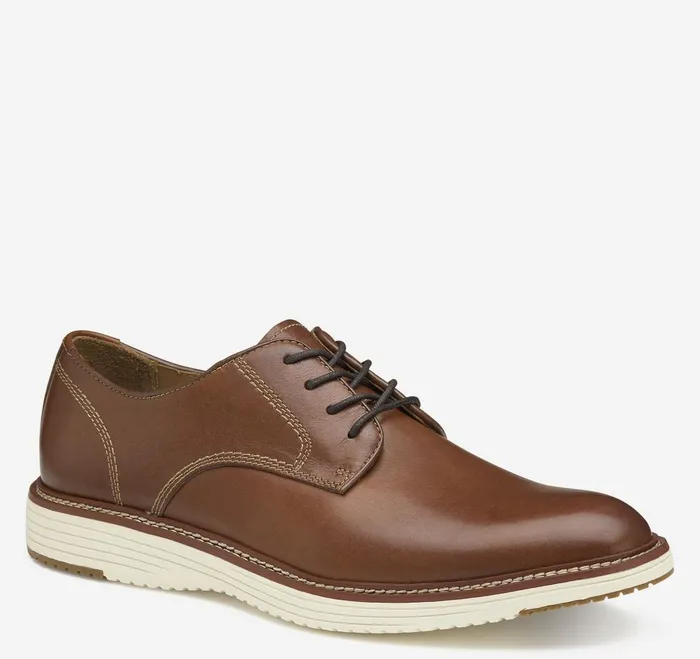 Men Upton Plain Toe Tan Full Grain JohnstonandMurphy LaceUps