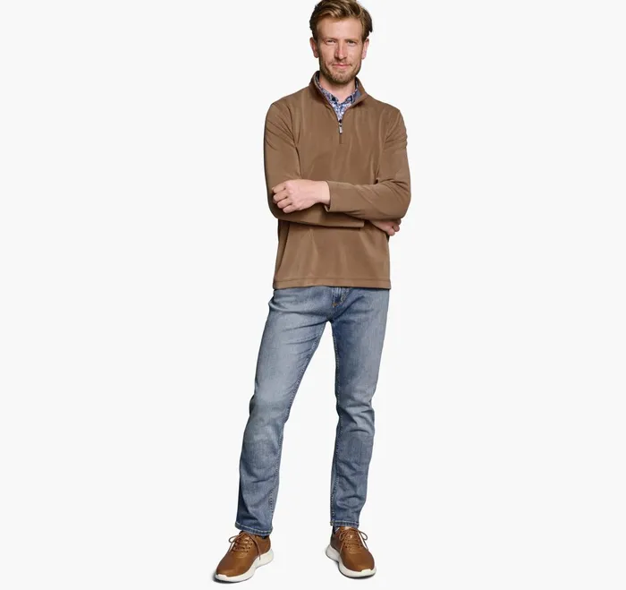 Men Vintage Washed QuarterZip Rust JohnstonandMurphy Sweaters and Knits Men Vintage Washed QuarterZip Rust JohnstonandMurphy Sweaters and Knits
