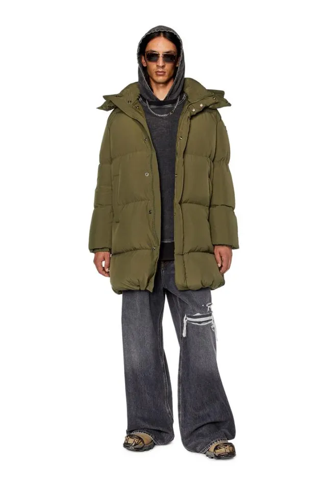 Men WRolfysLong Military Green Diesel Outerwear And Jackets