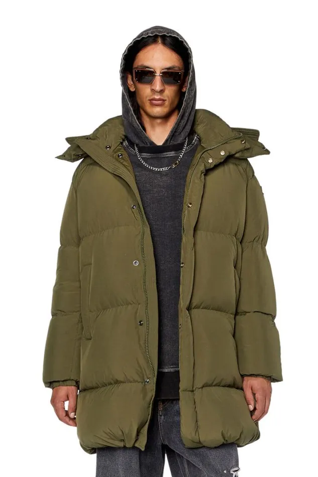 Men WRolfysLong Military Green Diesel Outerwear And Jackets Men WRolfysLong Military Green Diesel Outerwear And Jackets