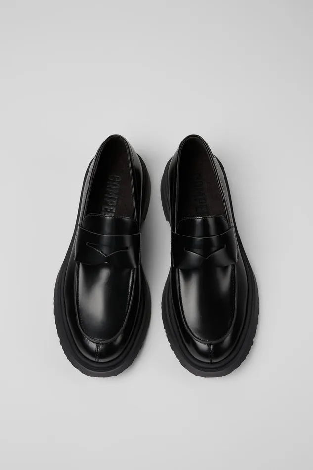 Men Walden Black Leather Loafers Camper Formal Shoes Men Walden Black Leather Loafers Camper Formal Shoes