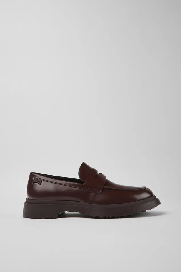 Men Walden Burgundy Leather Loafers Camper Formal Shoes Men Walden Burgundy Leather Loafers Camper Formal Shoes