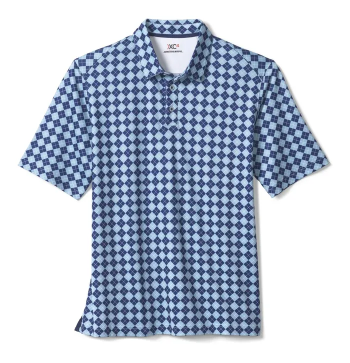Men Xc4 Performance Polo Navyblue Argyle JohnstonandMurphy Polos and Tees Men Xc4 Performance Polo Navyblue Argyle JohnstonandMurphy Polos and Tees