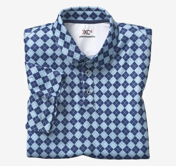 Men Xc4 Performance Polo Navyblue Argyle JohnstonandMurphy Polos and Tees Men Xc4 Performance Polo Navyblue Argyle JohnstonandMurphy Polos and Tees