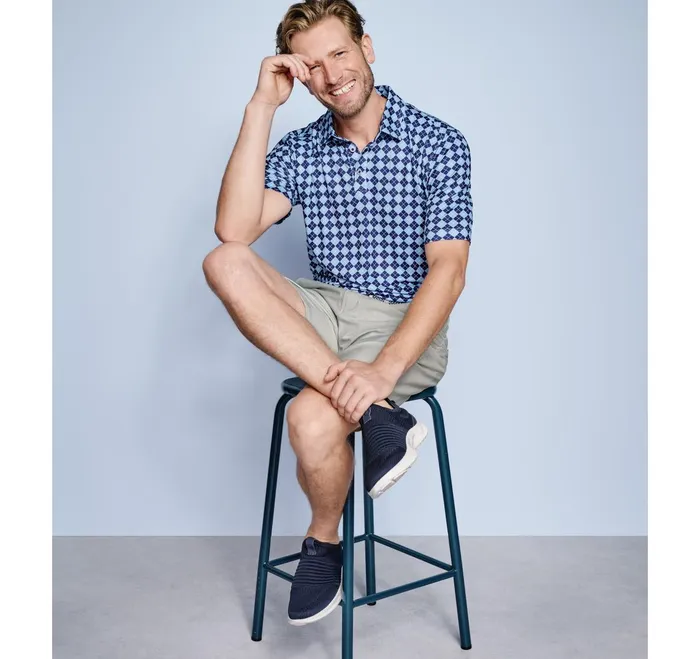 Men Xc4 Performance Polo Navyblue Argyle JohnstonandMurphy Polos and Tees Men Xc4 Performance Polo Navyblue Argyle JohnstonandMurphy Polos and Tees