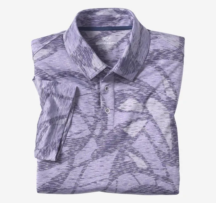 Men Xc4 Performance Polo Purple Large Geo JohnstonandMurphy Polos and Tees Men Xc4 Performance Polo Purple Large Geo JohnstonandMurphy Polos and Tees