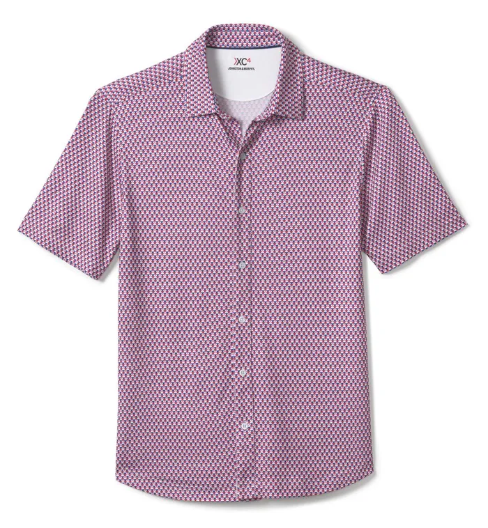 Men Xc4 Performance Shirt Navyred Stacked Triangle JohnstonandMurphy ShortSleeve Shirts Men Xc4 Performance Shirt Navyred Stacked Triangle JohnstonandMurphy ShortSleeve Shirts