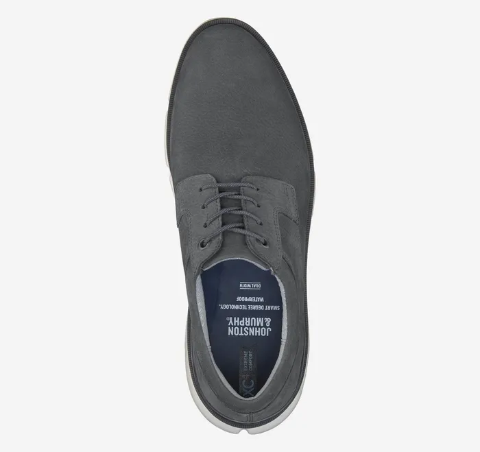Men Xc4 Tanner Plain Toe Dark Gray Nubuck JohnstonandMurphy LaceUps