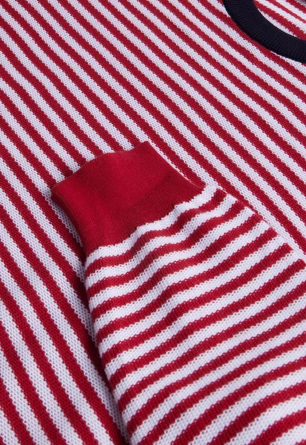 Mens Cotton Striped Crewneck Sweater NavyWhite Sweaters Paulstuart Mens Cotton Striped Crewneck Sweater NavyWhite Sweaters Paulstuart
